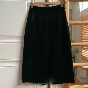 Vintage Givenchy Velvet Green Skirt